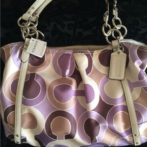 Coach Lavender and Beige Shoulder Bag